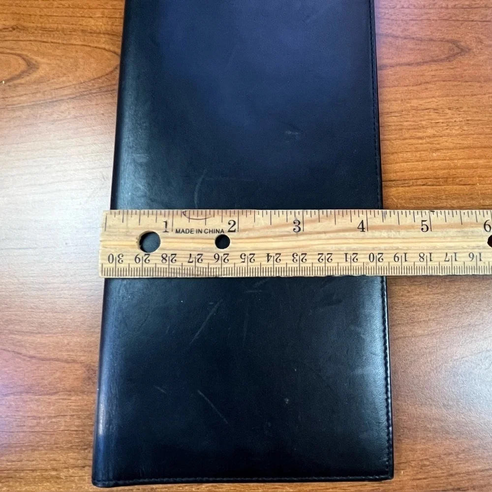 Mercendes Benz Black Leather Document Holder Several Slots and Compartments